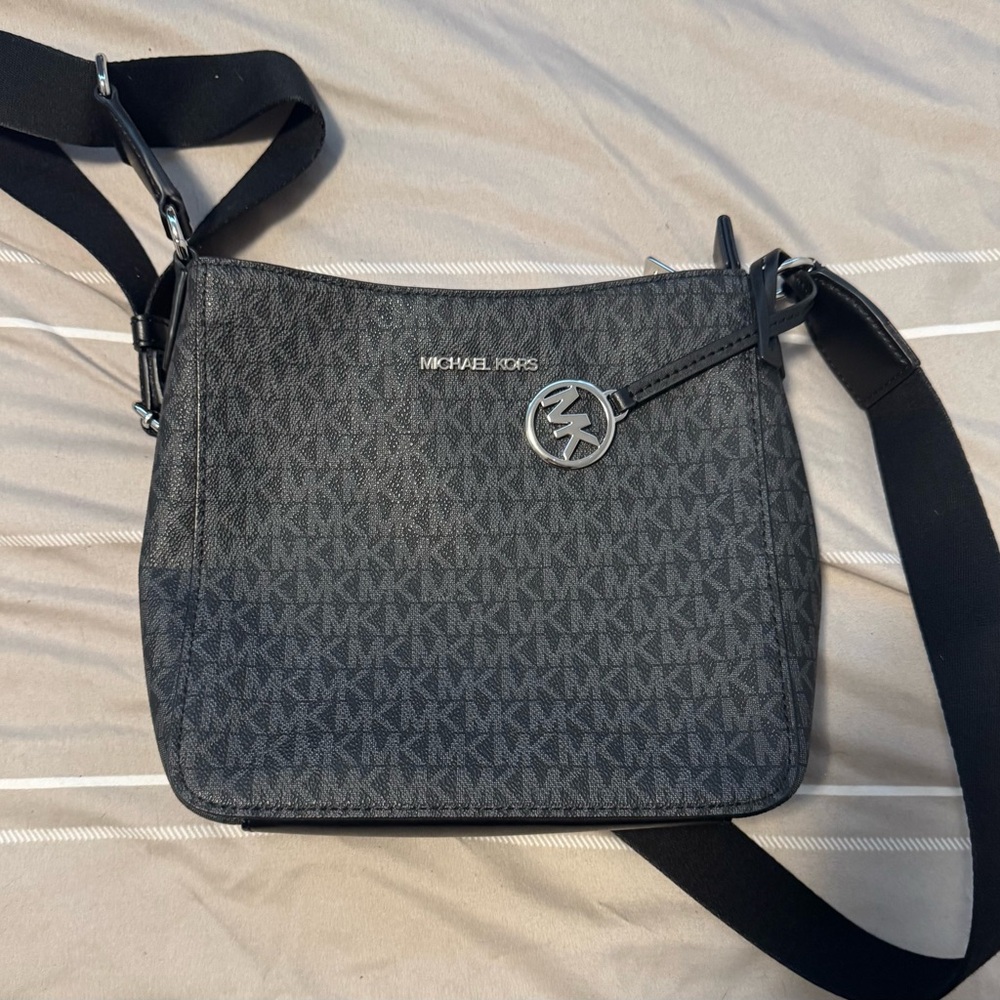 Michael Kors Charcoal Logo Crossbody Bag
